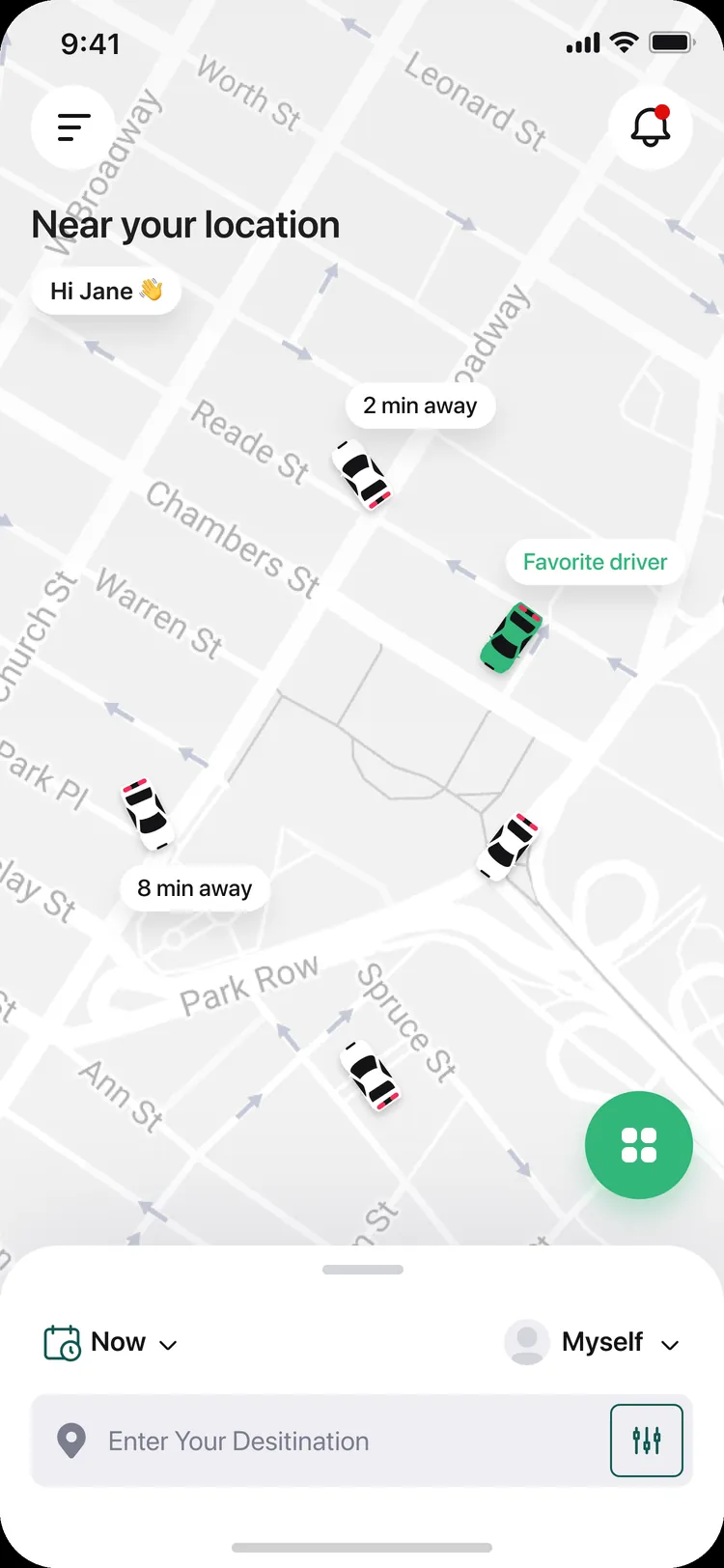 Tourch: Rider home with nearby drivers